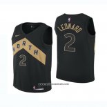 Camiseta Nino Toronto Raptors Kawhi Leonard #2 Ciudad 2018 Negro