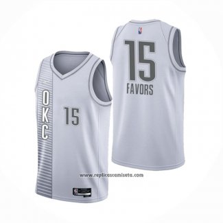 Camiseta Oklahoma City Thunder Derrick Favors #15 Ciudad 2021-22 Blanco