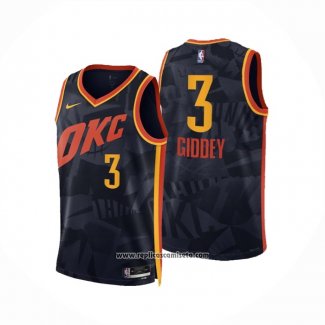 Camiseta Oklahoma City Thunder Josh Giddey #3 Ciudad 2023-24 Negro