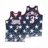 Camiseta Philadelphia 76ers Allen Iverson #3 Independence Day Mitchell & Ness Negro