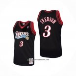 Camiseta Philadelphia 76ers Allen Iverson #3 Mitchell & Ness 1997-98 Negro