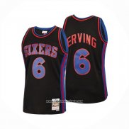 Camiseta Philadelphia 76ers Julius Erving NO 6 Mitchell & Ness 1976-77 Negro