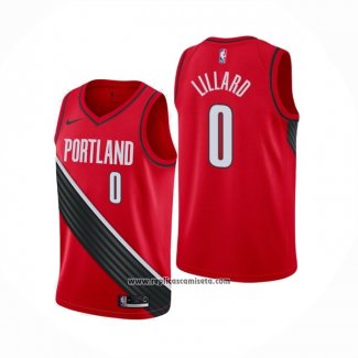 Camiseta Portland Trail Blazers Damian Lillard #0 Statement 2019-20 Rojo