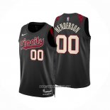 Camiseta Portland Trail Blazers Scoot Henderson #00 Ciudad 2023-24 Negro
