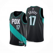 Camiseta Portland Trail Blazers Shaedon Sharpe #17 Ciudad 2022-23 Negro