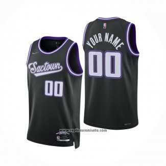 Camiseta Sacramento Kings Personalizada Ciudad 2021-22 Negro