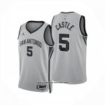 Camiseta San Antonio Spurs Stephon Castle NO 5 Statement 2025-26 Gris