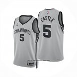 Camiseta San Antonio Spurs Stephon Castle NO 5 Statement 2025-26 Gris