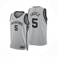 Camiseta San Antonio Spurs Stephon Castle NO 5 Statement 2025-26 Gris