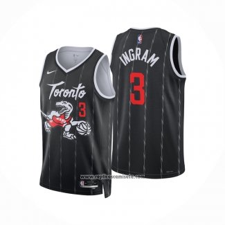 Camiseta Toronto Raptors Brandon Ingram NO 3 Ciudad 2025-26 Negro