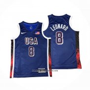 Camiseta USA 2024 Kawhi Leonard #8 Azul