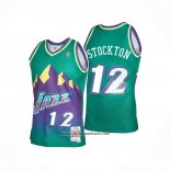 Camiseta Utah Jazz John Stockton #12 Mitchell & Ness 1996-97 Verde