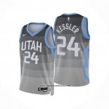Camiseta Utah Jazz Walker Kessler NO 24 Ciudad 2025-26 Gris