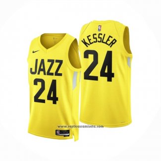 Camiseta Utah Jazz Walker Kessler #24 Icon 2022-23 Amarillo