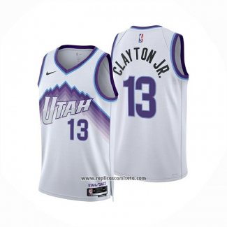 Camiseta Utah Jazz Walter Clayton Jr NO 13 Association 2025-26 Blanco