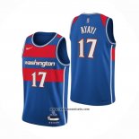 Camiseta Washington Wizards Joel Ayayi #17 Ciudad 2021-22 Azul