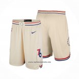 Pantalone Philadelphia 76ers Ciudad 2017-18 Crema