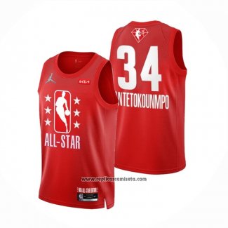 Camiseta All Star 2022 Milwaukee Bucks Giannis Antetokounmpo #34 Granate