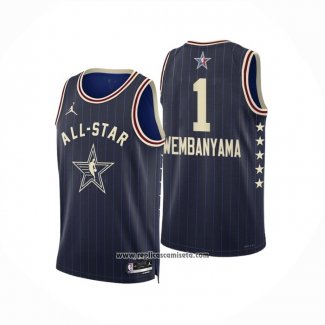 Camiseta All Star 2024 San Antonio Spurs Victor Wembanyama #1 Azul