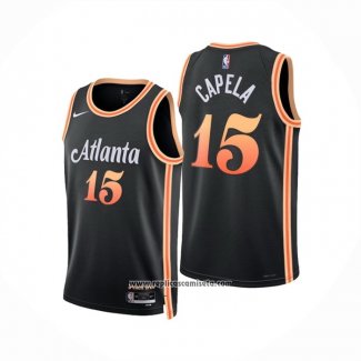 Camiseta Atlanta Hawks Clint Capela #15 Ciudad 2022-23 Negro