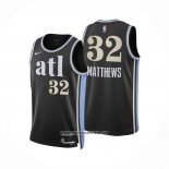 Camiseta Atlanta Hawks Wesley Matthews #32 Ciudad 2023-24 Negro