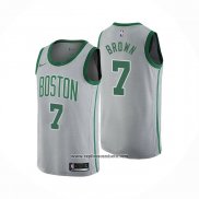Camiseta Boston Celtics Jaylen Brown #7 Ciudad 2018-19 Gris