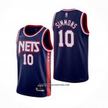 Camiseta Brooklyn Nets Ben Simmons #10 Ciudad 2021-22 Azul