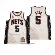 Camiseta Brooklyn Nets Jason Kidd #5 Mitchell & Ness 2006-07 Blanco