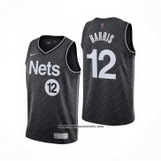 Camiseta Brooklyn Nets Joe Harris #12 Earned 2020-21 Negro