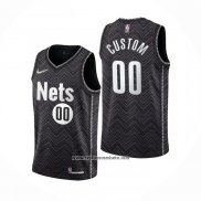 Camiseta Brooklyn Nets Personalizada Earned 2020-21 Negro