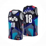 Camiseta Brooklyn Nets Yut Watanabe #18 Ciudad 2023-24 Negro