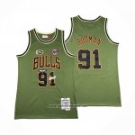 Camiseta Chicago Bulls Dennis Rodman #91 Mitchell & Ness 1997-98 Verde