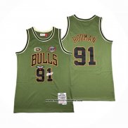 Camiseta Chicago Bulls Dennis Rodman #91 Mitchell & Ness 1997-98 Verde