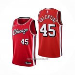 Camiseta Chicago Bulls Denzel Valentine #45 Ciudad 2021-22 Rojo