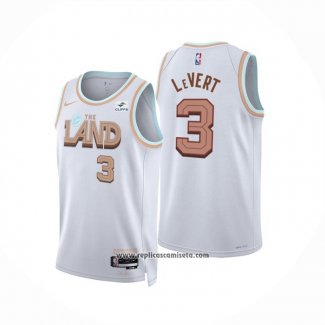 Camiseta Cleveland Cavaliers Caris Levert #3 Ciudad 2022-23 Blanco