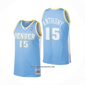 Camiseta Denver Nuggets Carmelo Anthony #15 Mitchell & Ness 2003-04 Azul