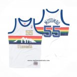 Camiseta Denver Nuggets Dikembe Mutombo #55 Hardwood Classics Throwback Blanco