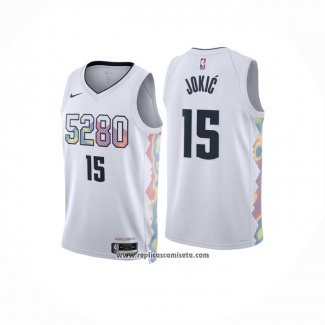 Camiseta Denver Nuggets Nikola Jokic #15 Ciudad 2024-25 Blanco