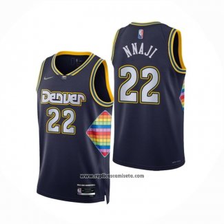 Camiseta Denver Nuggets Zeke Nnaji #22 Ciudad 2021-22 Azul