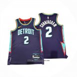 Camiseta Detroit Pistons Cade Cunningham NO 2 City 2025-26 Azul