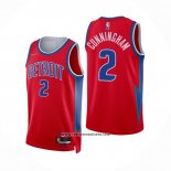 Camiseta Detroit Pistons Cade Cunningham #2 Ciudad 2021-22 Rojo