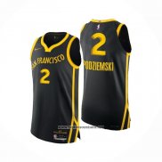 Camiseta Golden State Warriors Brandin Podziemski #2 Ciudad Autentico 2023-24 Negro