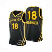 Camiseta Golden State Warriors Jerome Robinson #18 Ciudad 2023-24 Negro