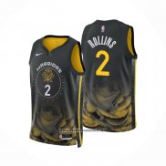 Camiseta Golden State Warriors Ryan Rollins #2 Ciudad 2022-23 Negro