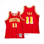 Camiseta Houston Rockets Yao Ming #11 Hardwood Classics Throwback Rojo