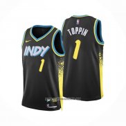 Camiseta Indiana Pacers Obi Toppin #1 Ciudad 2023-24 Negro