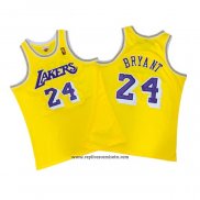 Camiseta Los Angeles Lakers Kobe Bryant #24 Amarillo