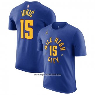 Camiseta Manga Corta Denver Nuggets Nikola Jokic Statement 2022-2023 Azul