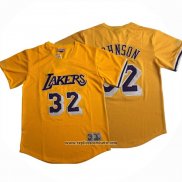 Camiseta Manga Corta Los Angeles Lakers Magic Johnson NO 32 Amarillo