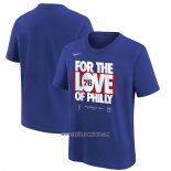 Camiseta Manga Corta Philadelphia 76ers 2023 NBA Playoffs Mantra Azul